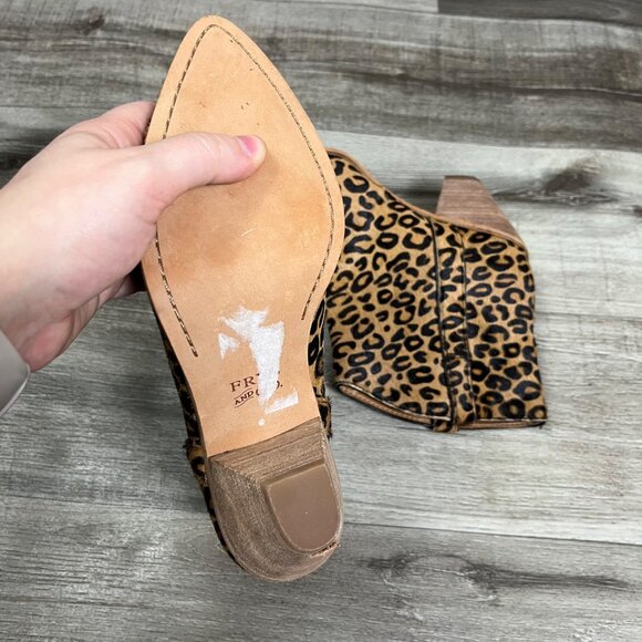 Frye & Co Maley Leopard Stacked Block Heel Ankle Boots Women’s Size 7.5 - Picture 6 of 8
